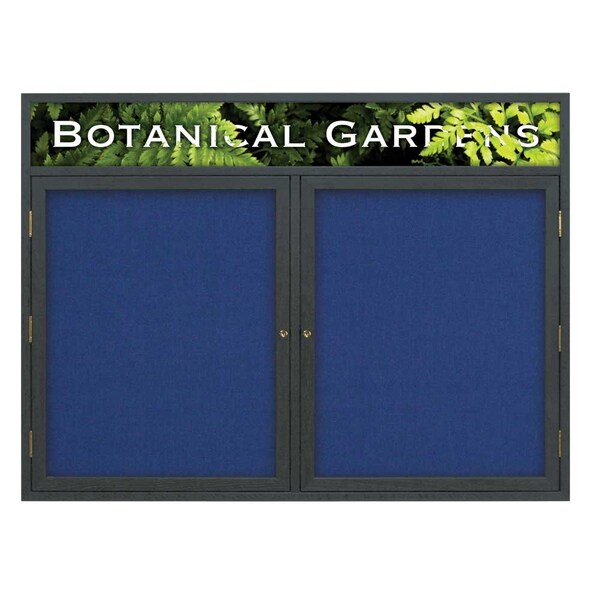 United Visual Products Open Faced Traditional Corkboard, 60x36" UV643A-BLACK-MEDGRY - main